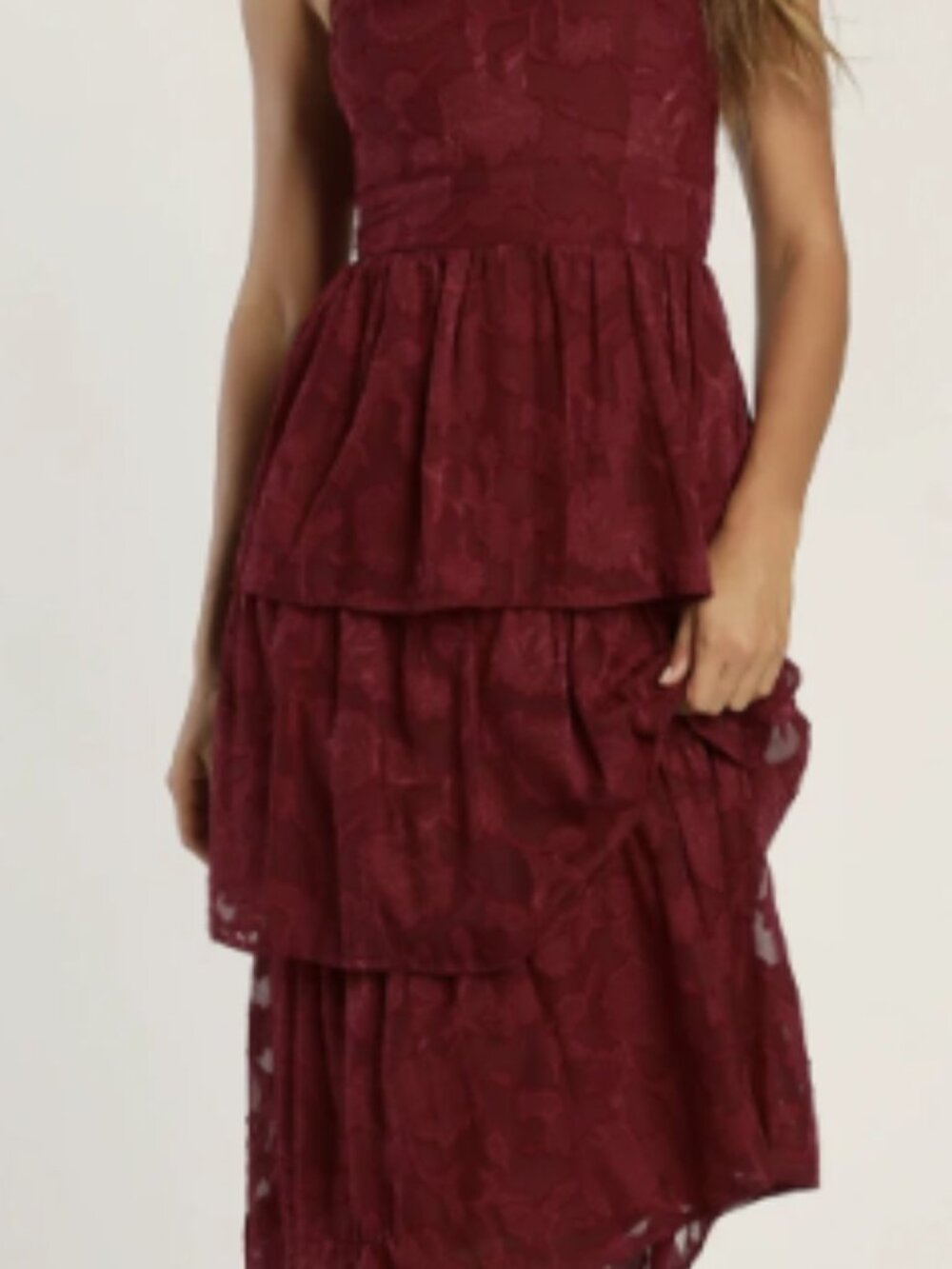 Lulus Grace and Beauty Burgundy Dress
